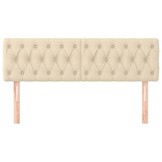 vidaXL Hoofdborden 144x7x78/88 cm stof crèmekleurig