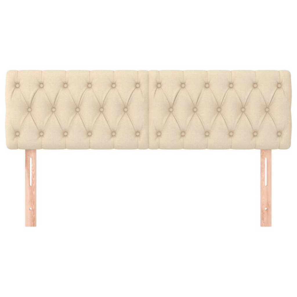 vidaXL Hoofdborden 144x7x78/88 cm stof crèmekleurig