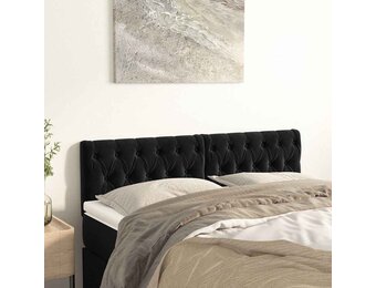 vidaXL Hoofdborden 2 st 72x7x78/88 cm fluweel zwart