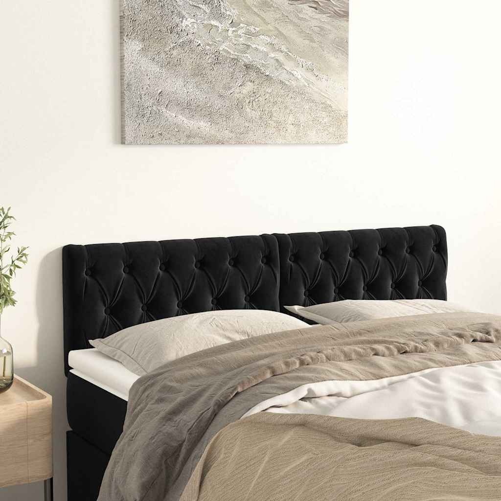 vidaXL Hoofdborden 2 st 72x7x78/88 cm fluweel zwart