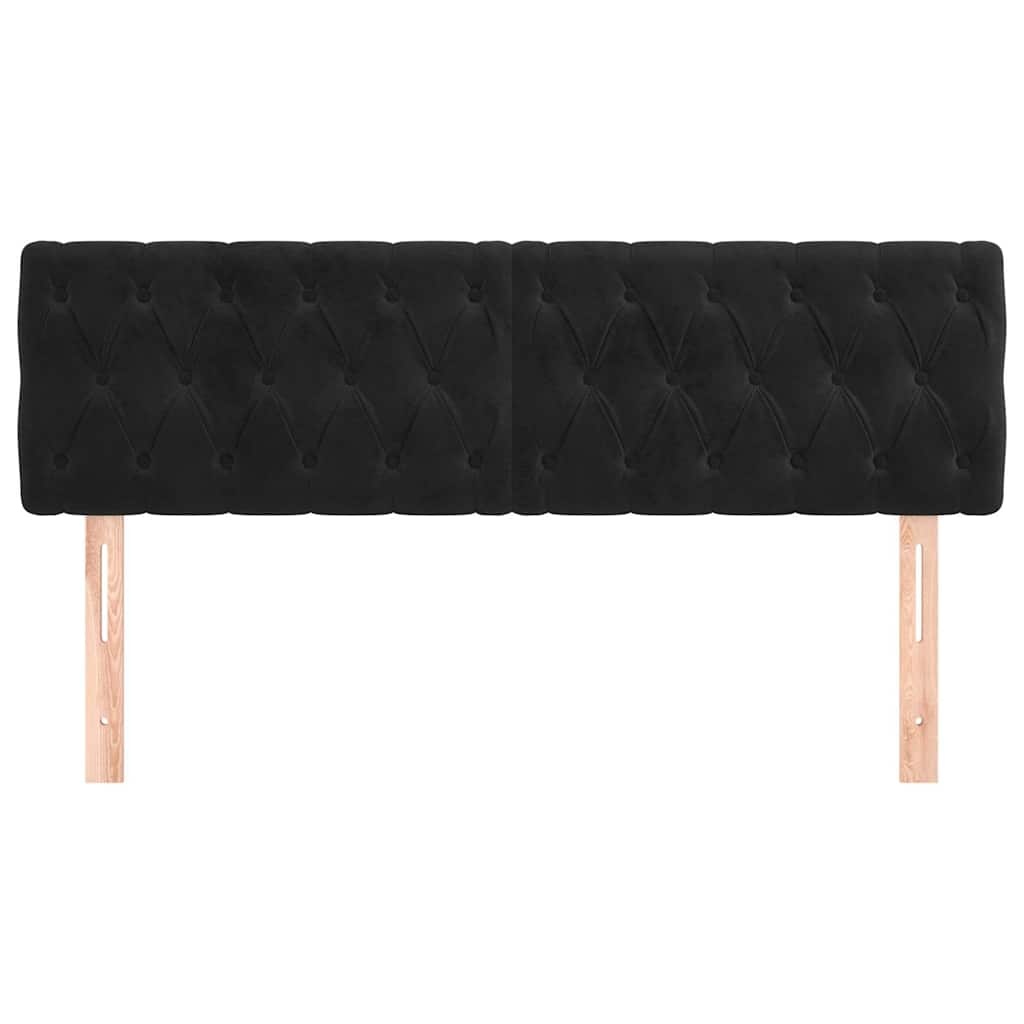 vidaXL Hoofdborden 2 st 72x7x78/88 cm fluweel zwart