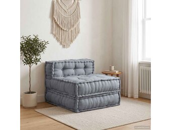 vidaXL Modulair Sofabet Stof Grijs 70 x 70 x 56 cm