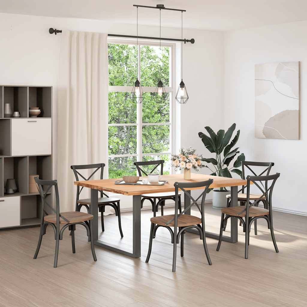 vidaXL Eettafelpoten 2 st U-vormig 100x(72-73) cm staal antraciet