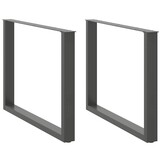 vidaXL Eettafelpoten 2 st U-vormig 100x(72-73) cm staal antraciet