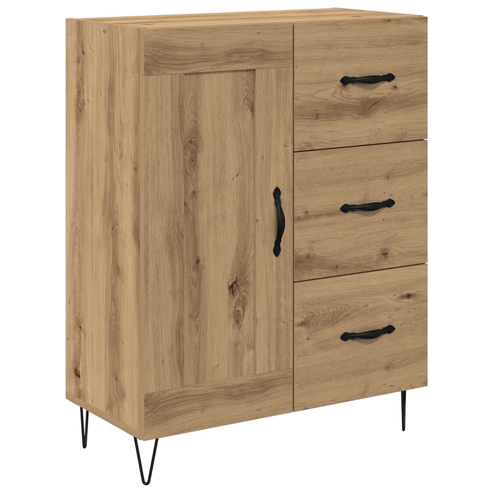 vidaXL Dressoir Artisan Eik 69,5 x 34 x 90 cm Geconstrueerd hout