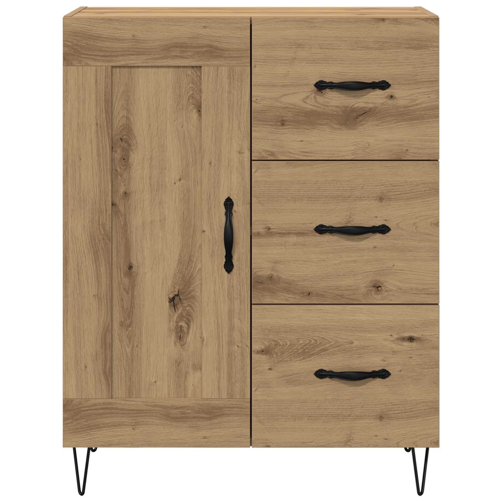 vidaXL Dressoir Artisan Eik 69,5 x 34 x 90 cm Geconstrueerd hout