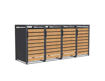 Container ombouw - 4 containers - 265x80x116cm - houtlook