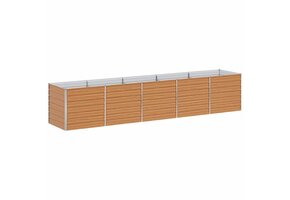 Verhoogde Plantenbak van Staal - Licht Bruin (400x80x77 cm) - 34% Korting