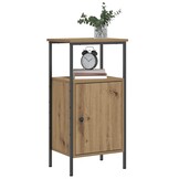 vidaXL Nachtkastjes 2 st 41x31x80cm bewerkt hout artisanaal eikenkleur
