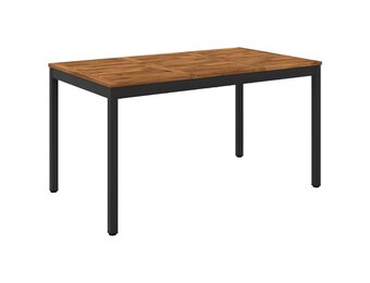 vidaXL Tuindiner tafel Naturel en Zwart 141 x 80,5 x 75 cm