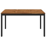 vidaXL Tuindiner tafel Naturel en Zwart 141 x 80,5 x 75 cm