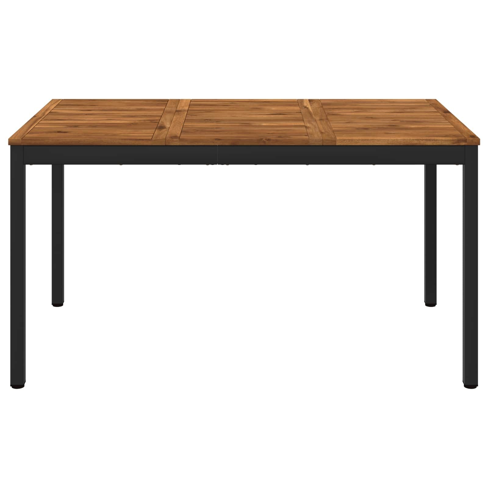 vidaXL Tuindiner tafel Naturel en Zwart 141 x 80,5 x 75 cm