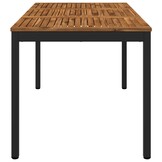 vidaXL Tuindiner tafel Naturel en Zwart 141 x 80,5 x 75 cm