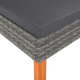 vidaXL Voetenbank poly rattan en massief eucalyptushout