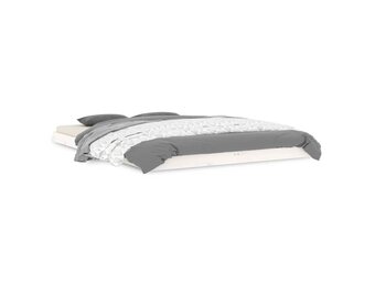 vidaXL Bedframe massief grenenhout wit 140x200 cm