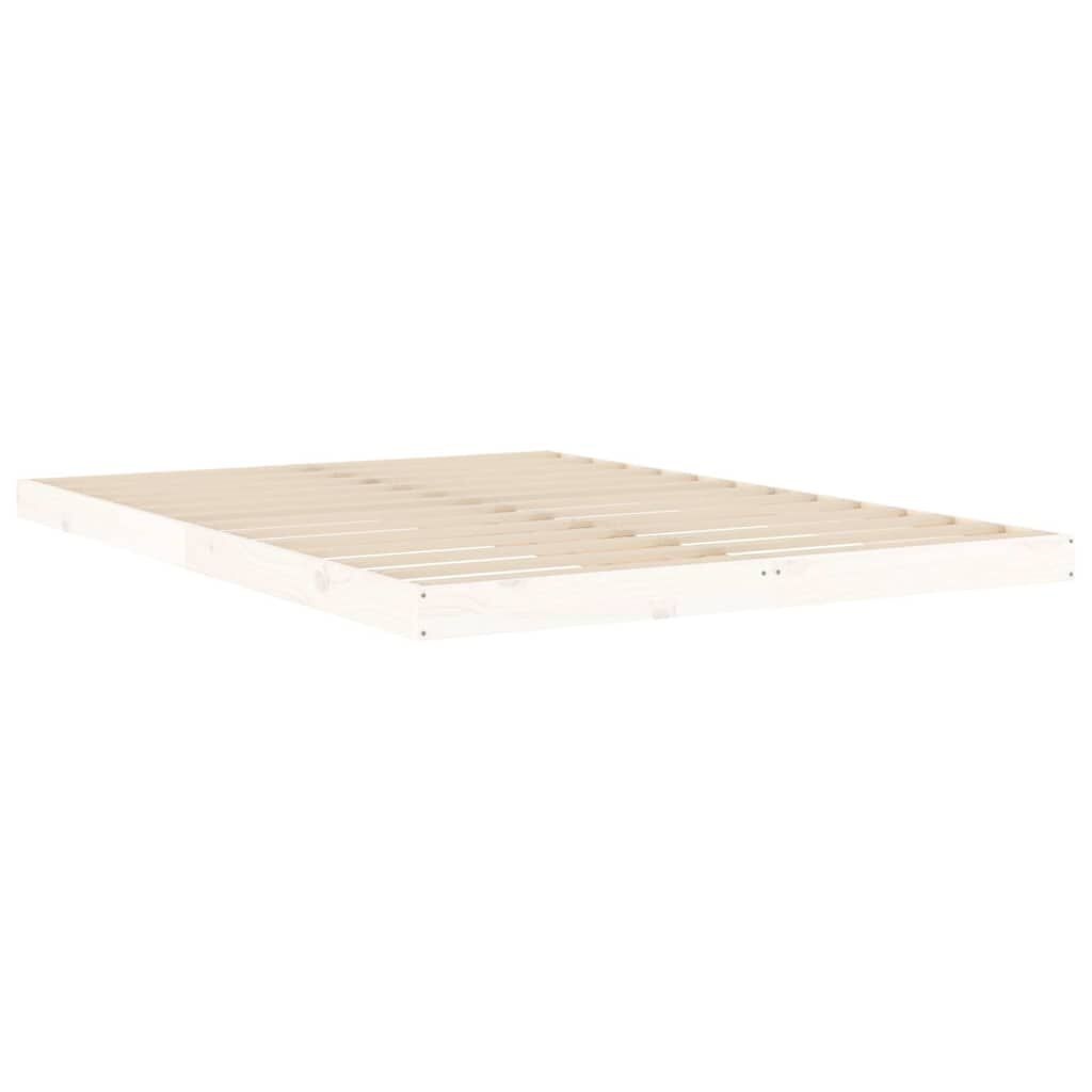 vidaXL Bedframe massief grenenhout wit 140x200 cm
