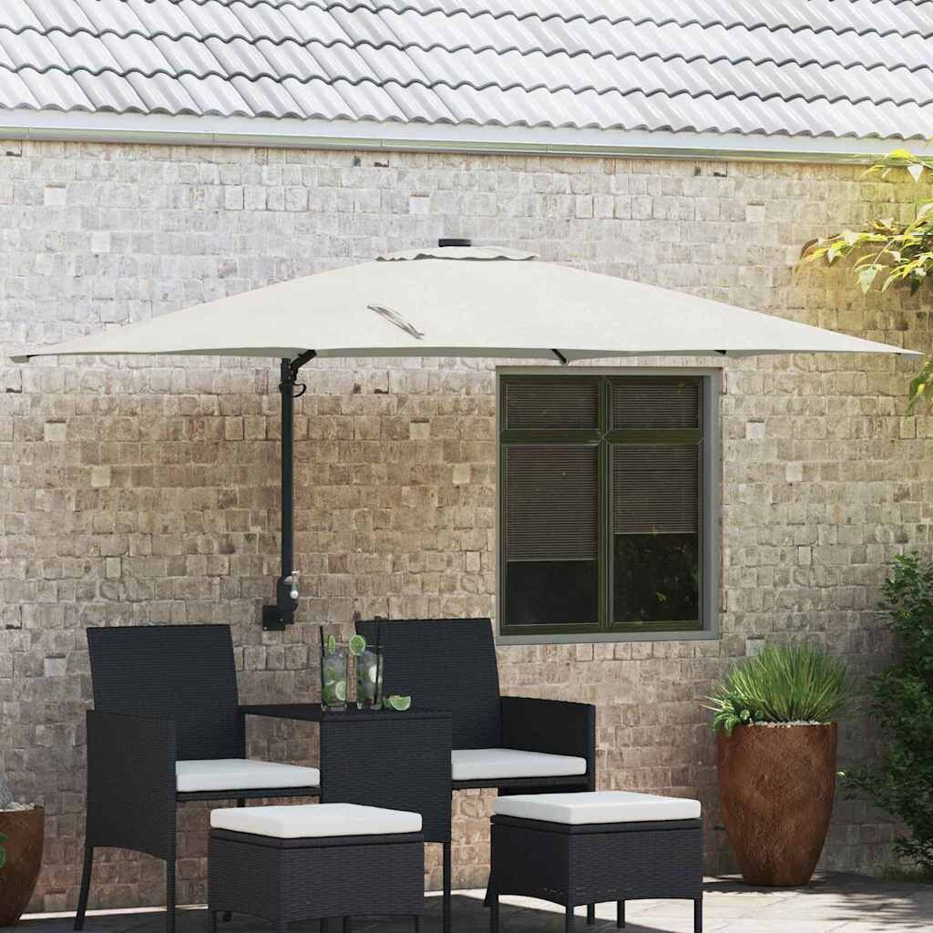 vidaXL Tuinparasol Beige, Zwart 248.5 x 247.5 x 160 cm