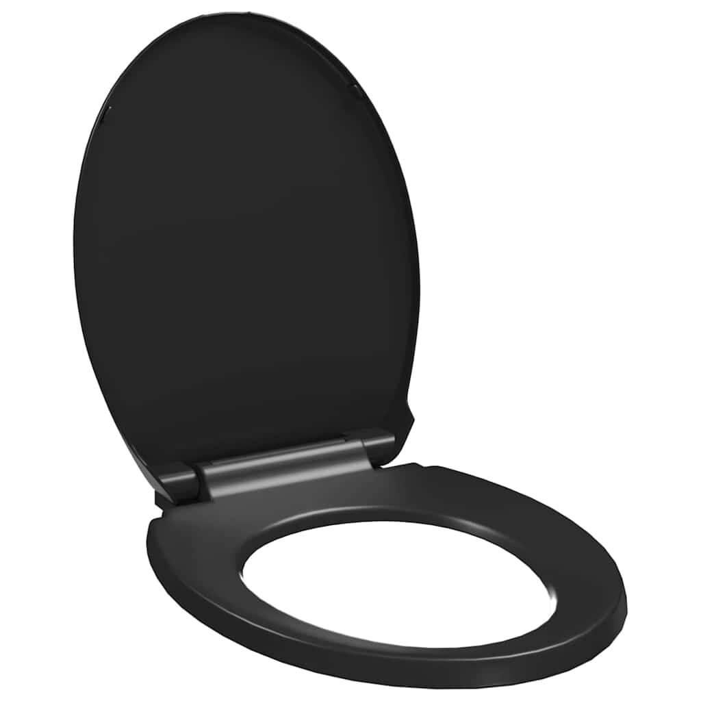 vidaXL Toiletbril soft-close met quick-release ontwerp zwart