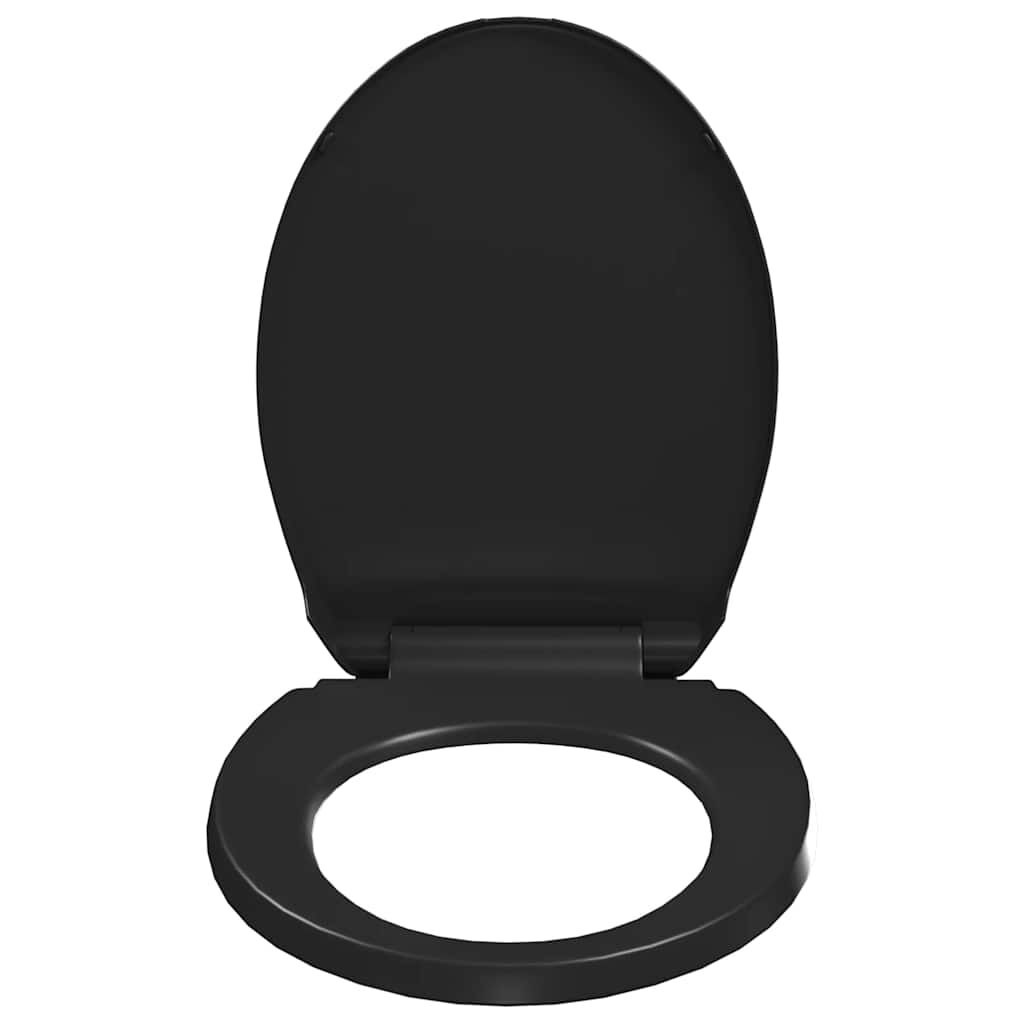 vidaXL Toiletbril soft-close met quick-release ontwerp zwart