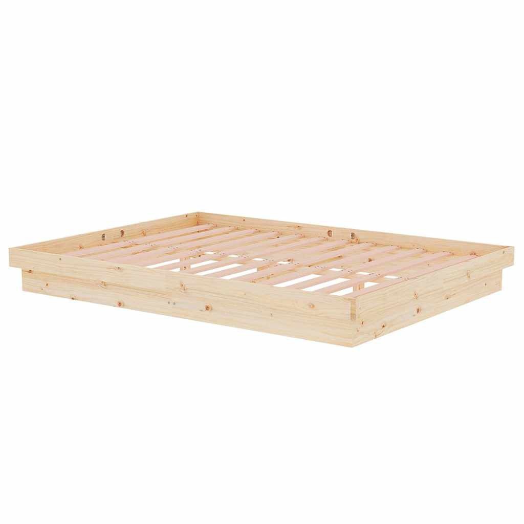 vidaXL Bedframe massief hout 135x190 cm