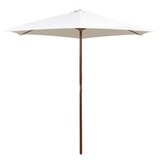 vidaXL Parasol 270x270 cm houten paal crèmewit