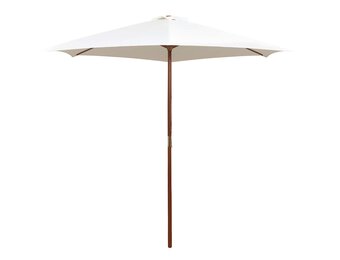 vidaXL Parasol 270x270 cm houten paal crèmewit