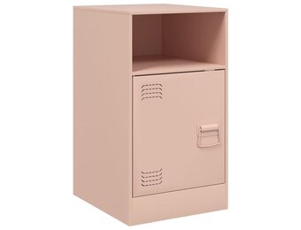 vidaXL Nachtkastje 34,5x39x62 cm staal roze