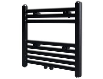 Zwarte Handdoekradiator Recht 480x480 mm - 40% Korting!