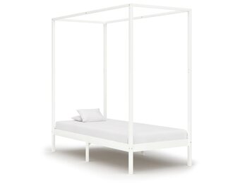 vidaXL Hemelbedframe massief grenenhout wit 100x200 cm