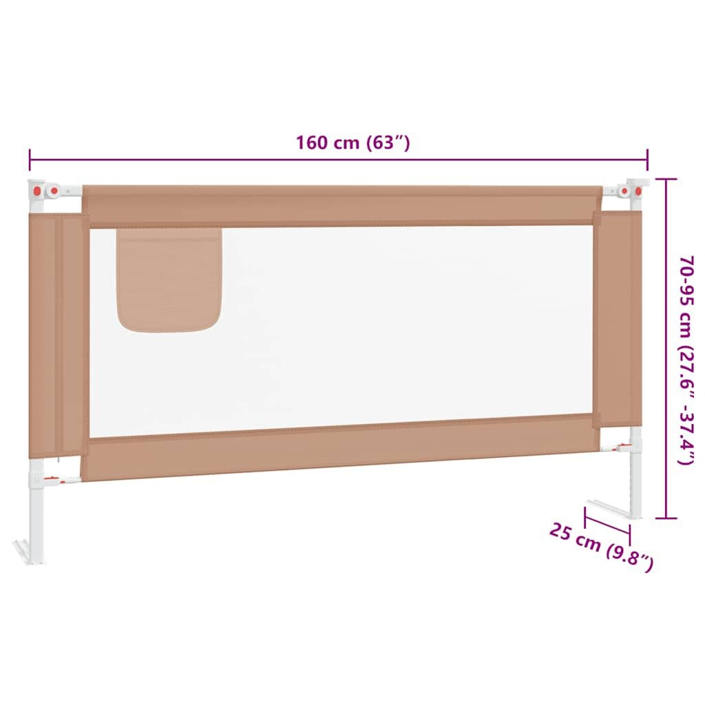 vidaXL Bedhekje peuter 160x25 cm stof taupe
