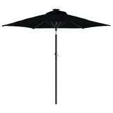 Zwarte Parasol met Stalen Paal 225x225 cm - 33% Korting