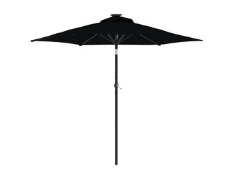 Zwarte Parasol met Stalen Paal 225x225 cm - 33% Korting