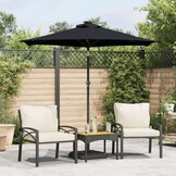 Zwarte Parasol met Stalen Paal 225x225 cm - 33% Korting