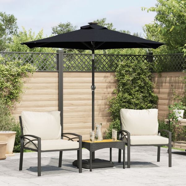 Zwarte Parasol met Stalen Paal 225x225 cm - 33% Korting
