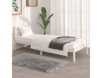 vidaXL Bedframe massief grenenhout wit 75x190 cm