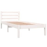 vidaXL Bedframe massief grenenhout wit 75x190 cm