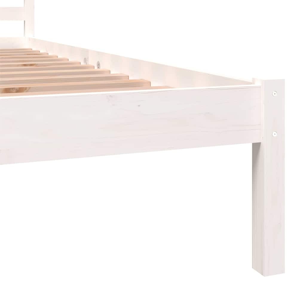 vidaXL Bedframe massief grenenhout wit 75x190 cm