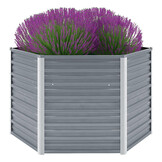 Verhoogde Plantenbak 129x129x77 cm Gegalvaniseerd Staal Grijs - 33% Korting