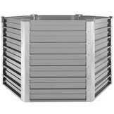 Verhoogde Plantenbak 129x129x77 cm Gegalvaniseerd Staal Grijs - 33% Korting