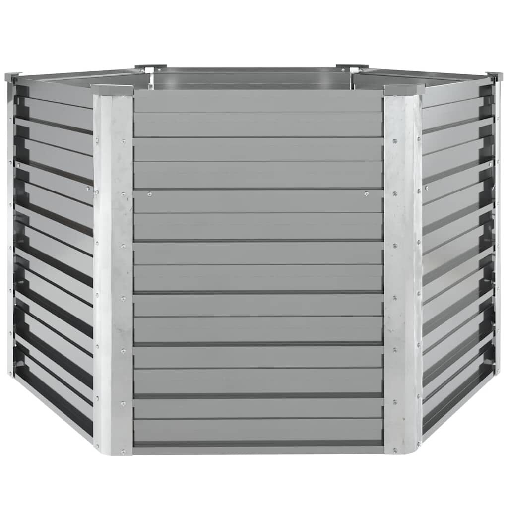 Verhoogde Plantenbak 129x129x77 cm Gegalvaniseerd Staal Grijs - 33% Korting