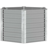 Verhoogde Plantenbak 129x129x77 cm Gegalvaniseerd Staal Grijs - 33% Korting