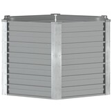 Verhoogde Plantenbak 129x129x77 cm Gegalvaniseerd Staal Grijs - 33% Korting