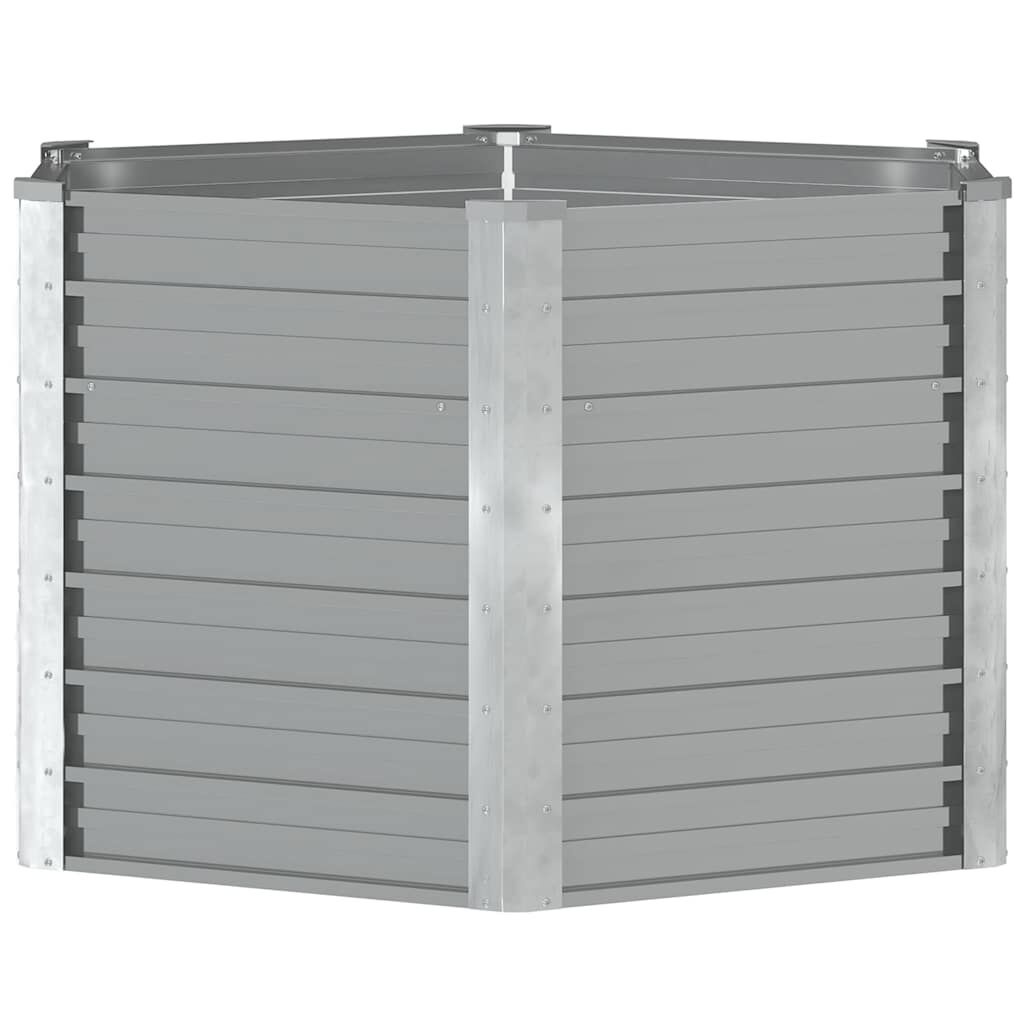 Verhoogde Plantenbak 129x129x77 cm Gegalvaniseerd Staal Grijs - 33% Korting