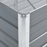 Verhoogde Plantenbak 129x129x77 cm Gegalvaniseerd Staal Grijs - 33% Korting