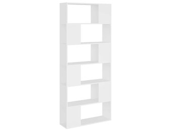 Boekenkast/Kamerscherm Wit Bewerkt Hout (80x24x186 cm) - 34% Korting