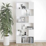 Boekenkast/Kamerscherm Wit Bewerkt Hout (80x24x186 cm) - 34% Korting