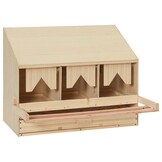 Kippenlegkast 3 Vakken Grenenhout 72x54 cm - 34% Korting!