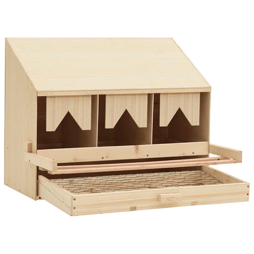 Kippenlegkast 3 Vakken Grenenhout 72x54 cm - 34% Korting!