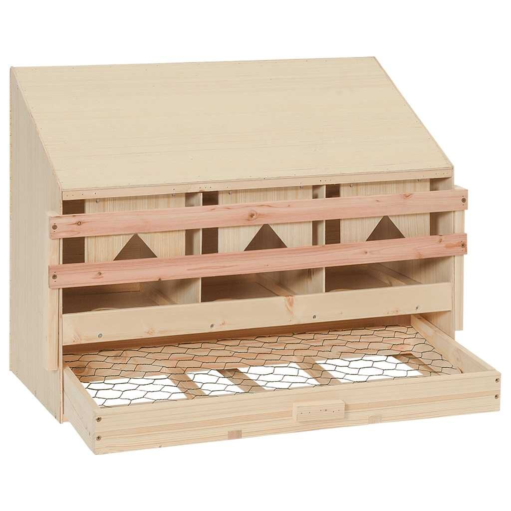 Kippenlegkast 3 Vakken Grenenhout 72x54 cm - 34% Korting!