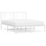 Wit Metalen Bedframe 150x200 cm met Hoofdbord - 34% Korting